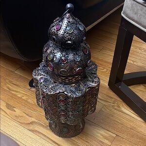 Ornate Multicolor Metal Lantern